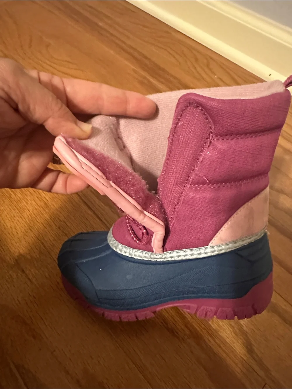 OshKosh B'gosh Pink and Navy Kids Snow Boots